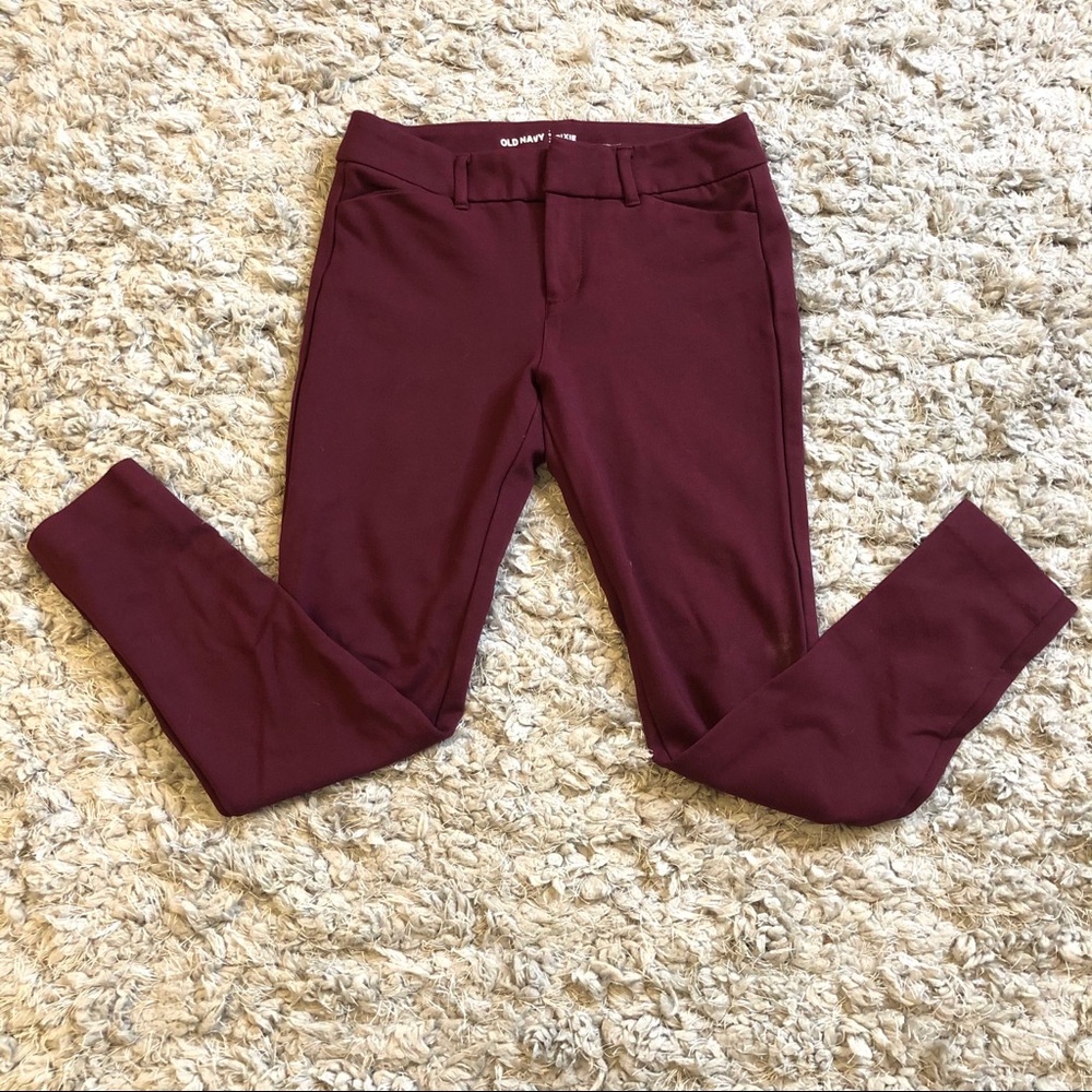Old Navy Burgundy Pixie Office Skinny Pants